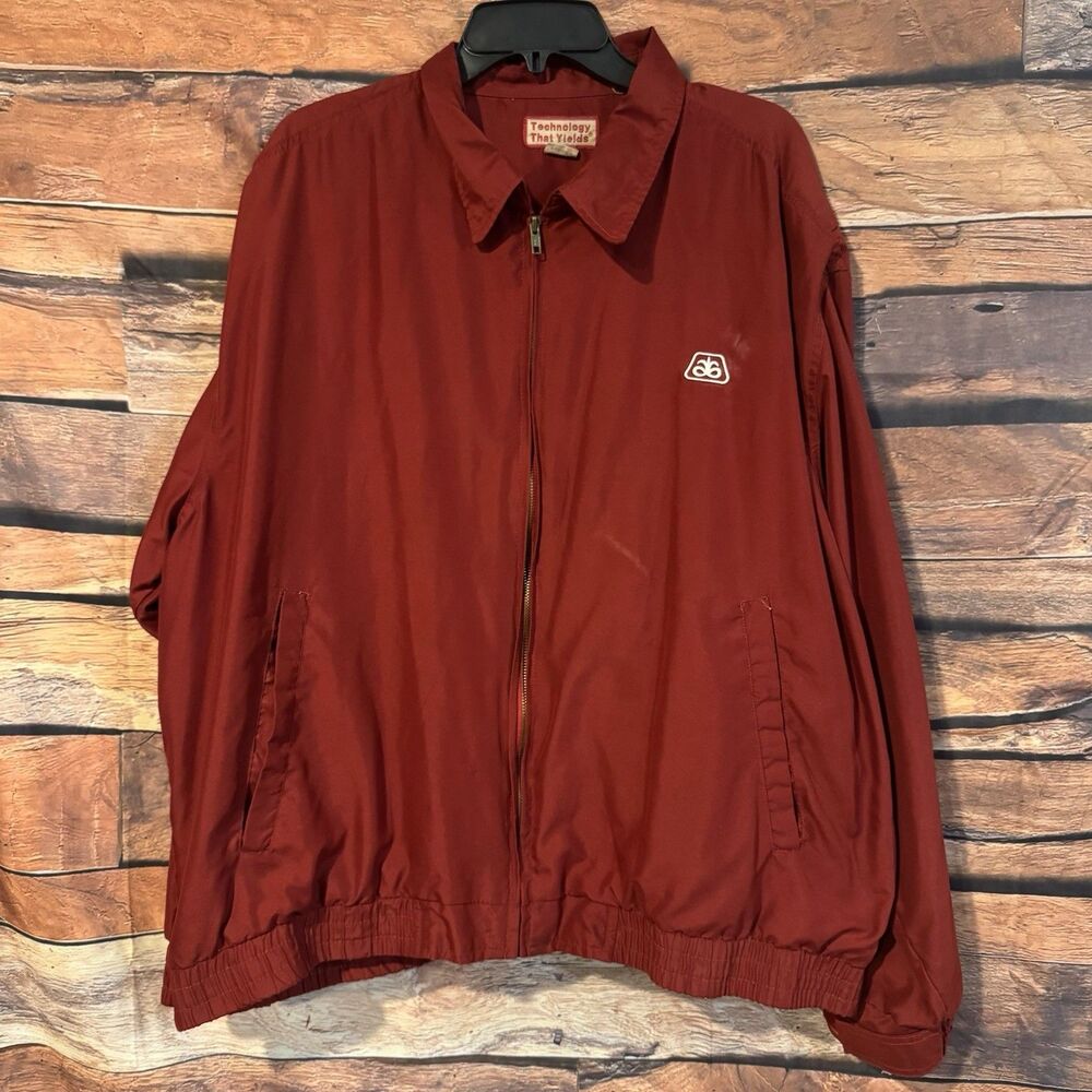 Vintage Pioneer Seed Maroon Windbreaker Jacket XXL Technology That Yields Farm